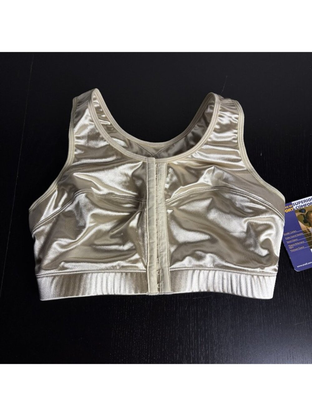 NWT ENELL Size 2 High Impact Front Closure Sports Bra Wireless in ECRU